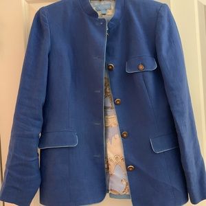 Blue linen blazer